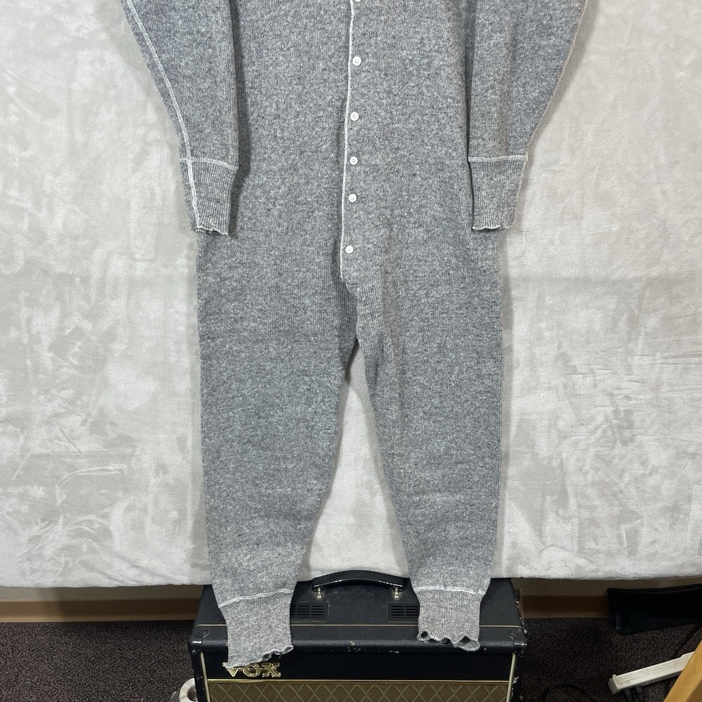 Vintage 70s 80s Stanfields Heavyweight Wool Union Suit Thermal Underwear Size 44 - Picture 3 of 13